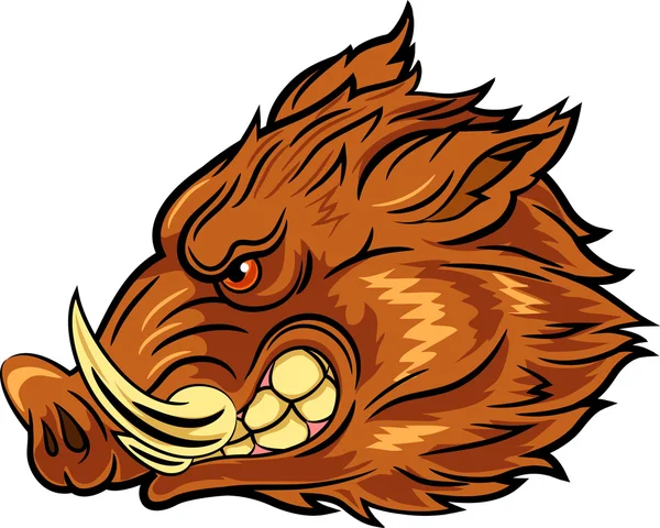 Illustration of head wild boar mascot — Stock Vector