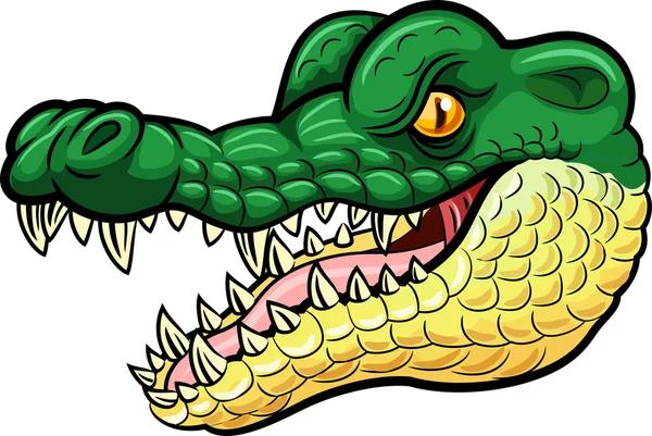 Karikatur wütendes Krokodil-Maskottchen — Stockvektor