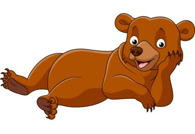 Çizgi film ayısı tembelliği beyaz arka planda izole