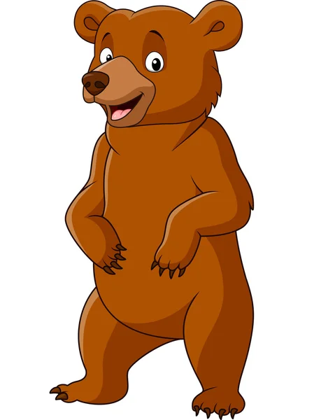 Kreskówka śmieszne niedźwiedź stojący — Wektor stockowy