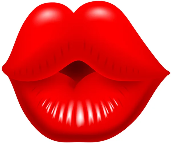 Vrouwelijke lippen geïsoleerd op witte achtergrond — Stockvector
