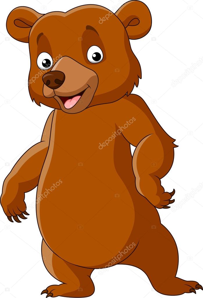 Cute bear standing isolated on white background Stock Vector Image by