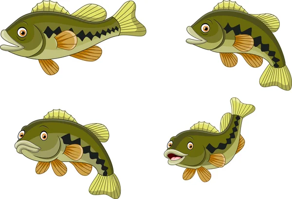 Desenhos animados engraçado coleção peixe baixo —  Vetores de Stock