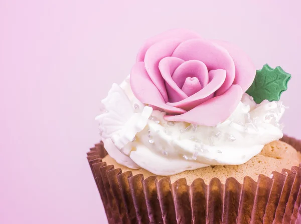 Sweet cupcake processed in purple tone — Stock Photo, Image