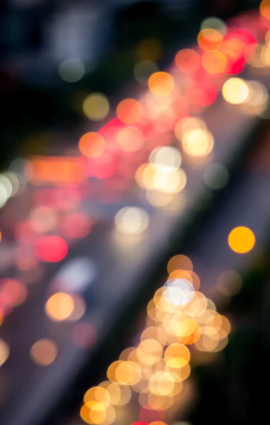 Defocused of cars light on the road — Stock Photo, Image