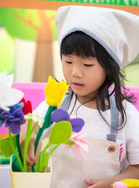 Florist occupation role playing girl — Stock Photo, Image