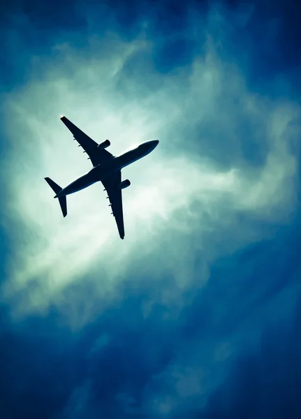 Samolot w dół emocjonalne niebo Obraz Stockowy
