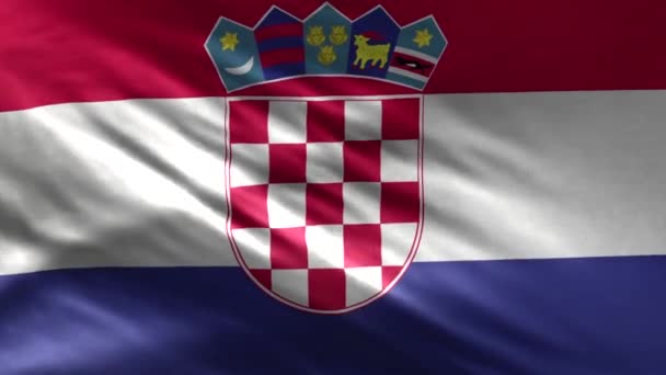 克罗地亚国旗3D环路 — 图库视频影像