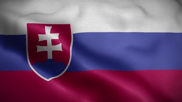 Bandeira Eslováquia Loop — Vídeo de Stock