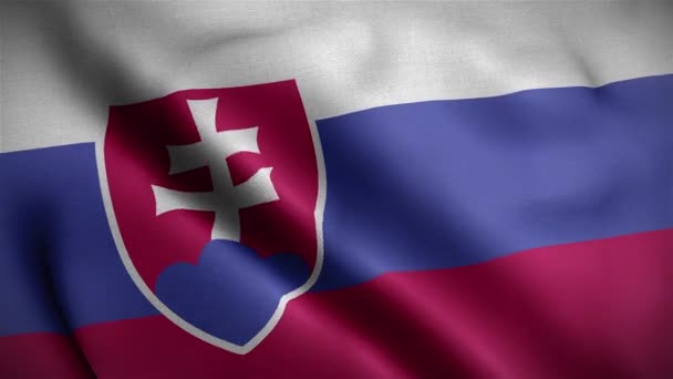 Slovakiens Flagga Loop — Stockvideo