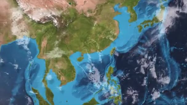 Perbesar Bumi Dari Hong Kong Daerah Administrasi Khusus — Stok Video