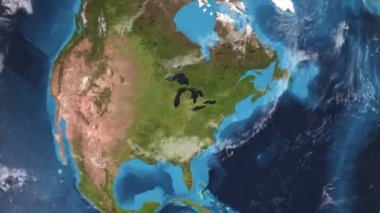 Detroit City 'den Earth Zoom - Michigan - ABD