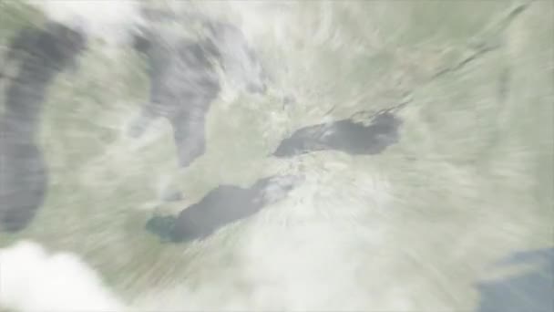 Großaufnahme der Erde auf Hamilton City - Kanada — Stockvideo