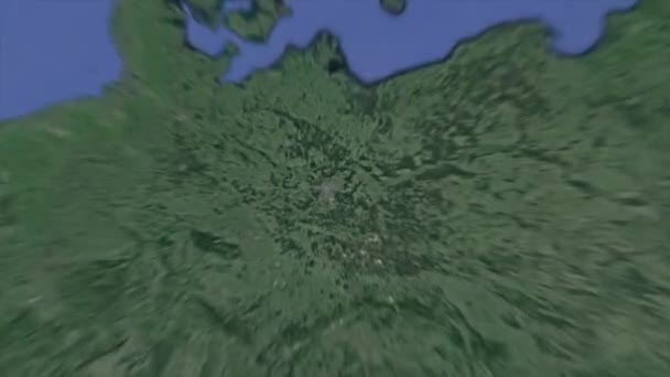 Großaufnahme der Erde auf Berlin City - Deutschland — Stockvideo