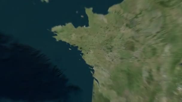 Earth Zoom on Nantes City - France — стокове відео