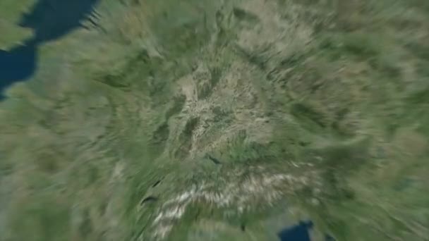 Zoom de la Tierra en Stuttgart City - Alemania — Vídeos de Stock