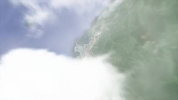 Großaufnahme der Erde auf Kota Kinabalu City - Malaysia — Stockvideo