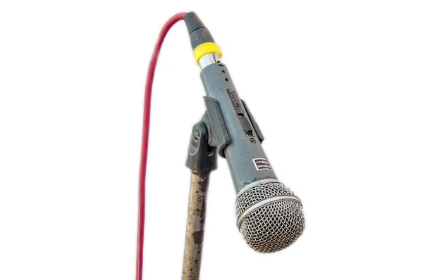 Old microphone on stand — Stock Photo, Image