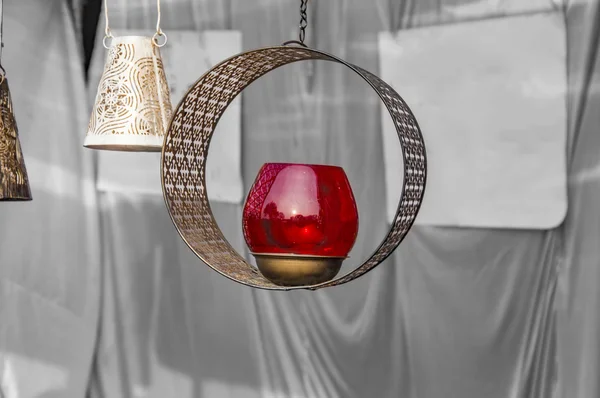 Red glass lamp — Stock Photo, Image