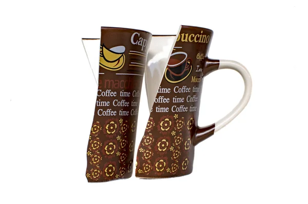 Coffee mug broken in two parts — Stock Photo, Image