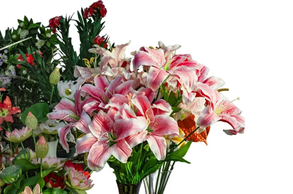 Artificial flowers in bouquet — Stock Photo, Image