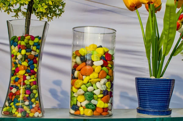 Stones in glass vase — Stock Photo, Image