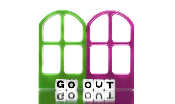 Go out text message with frames — Stock Photo, Image