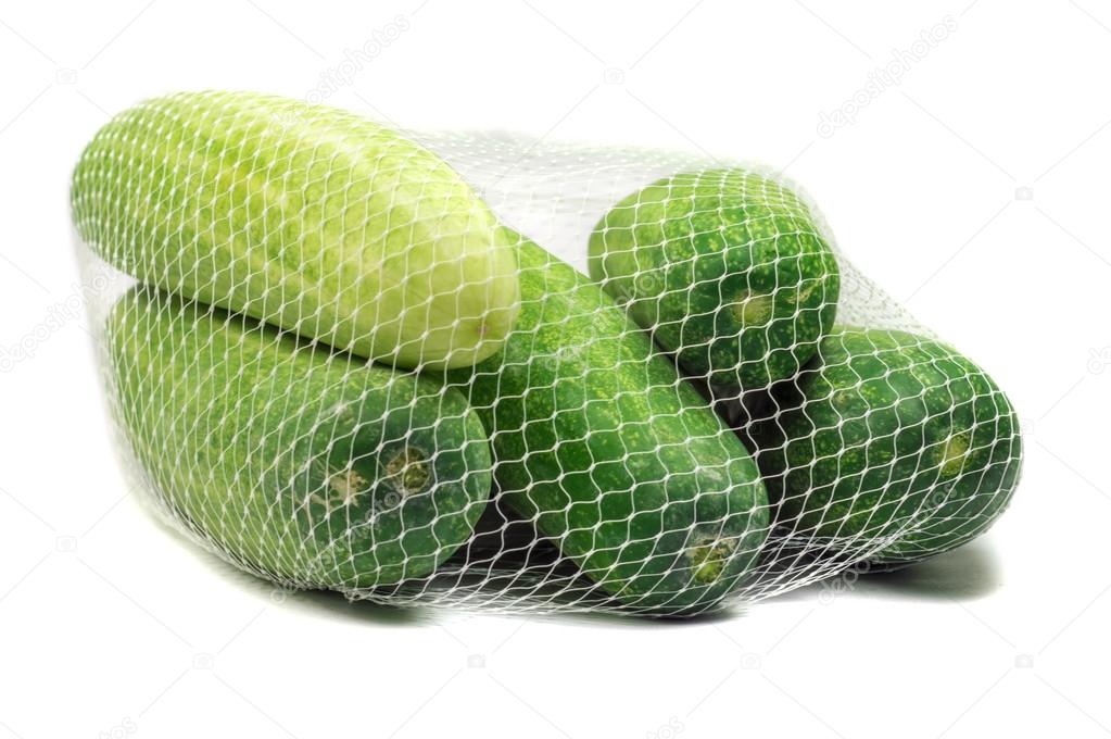 Cucumbers in mesh bag