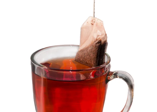 Saco de chá na xícara — Fotografia de Stock