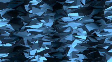 Keskin mavi çokgen parçalardan oluşan kaotik bir fırtına yüksek yoğunluklu bir üç boyutlu doku yaratır. Bu agresif, düşük polyester vj döngüsü ağır tekno setler ve yüksek enerjili kulüp görselleri için mükemmeldir..
