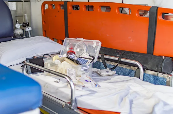 First aid box in ambulance