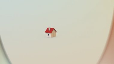 Word home red house white background