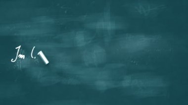 tebeşir hareket ettirerek bir tahta üzerinde yazma matematiksel formüller
