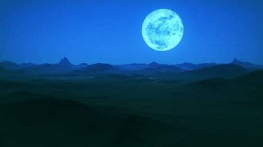 Aylı gece manzarası.