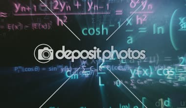 Hareket bulanıklığı efektli renkli matematik formülleri