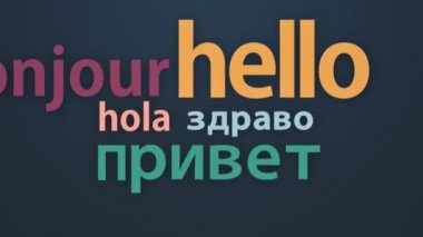 farklı dillerde kelime Merhaba.