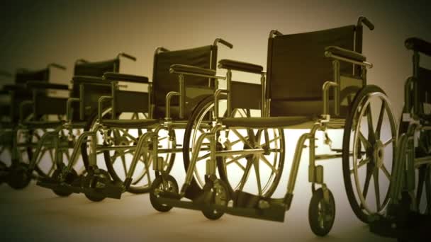 Стандартные инвалидные коляски — стоковое видео