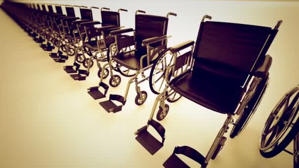 Standaard Handmatige rolstoel — Stockvideo