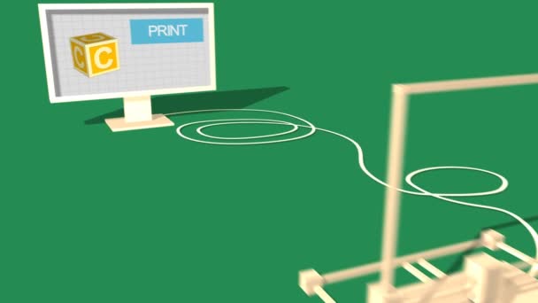 Animation simple de l'impression sur imprimante 3D . — Video