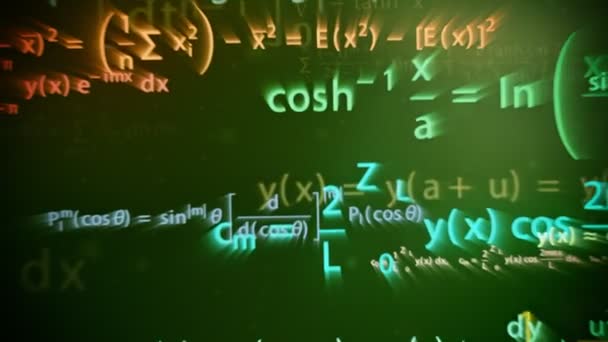 Animazione con formule matematiche colorate — Video Stock