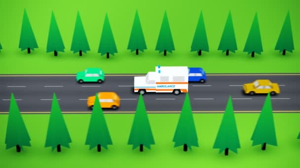 Ambulancia corriendo en la calle — Vídeos de Stock