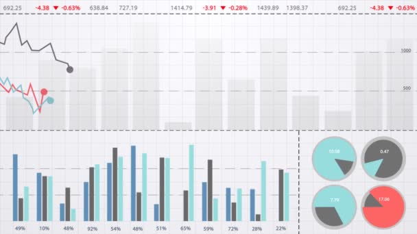 Gráficos bursátiles . — Vídeo de stock