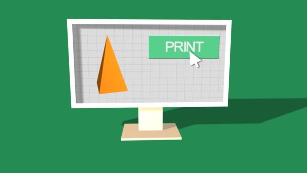 Animación simple de impresión en impresora 3D . — Vídeos de Stock