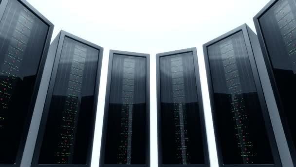 Animação de servidores de data center 3d — Vídeo de Stock