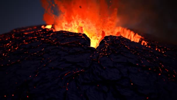 Spettacolare eruzione vulcano CG . — Video Stock