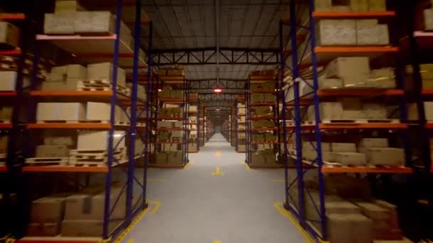 Интерьер склада 3d — стоковое видео