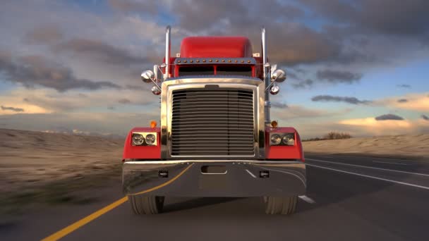 18 rullar åker lastbil på vägen — Stockvideo