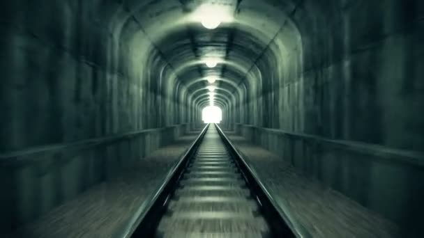 Старий вид залізничного тунелю — стокове відео