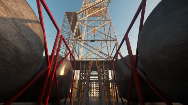 Bilder av en Drill Tower — Stockvideo