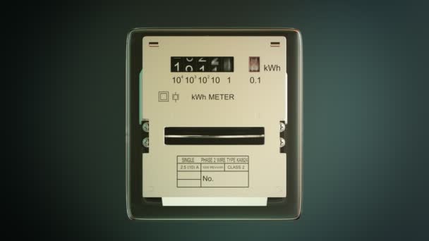 Analog electric meter with transparent plastic case — Stock Video